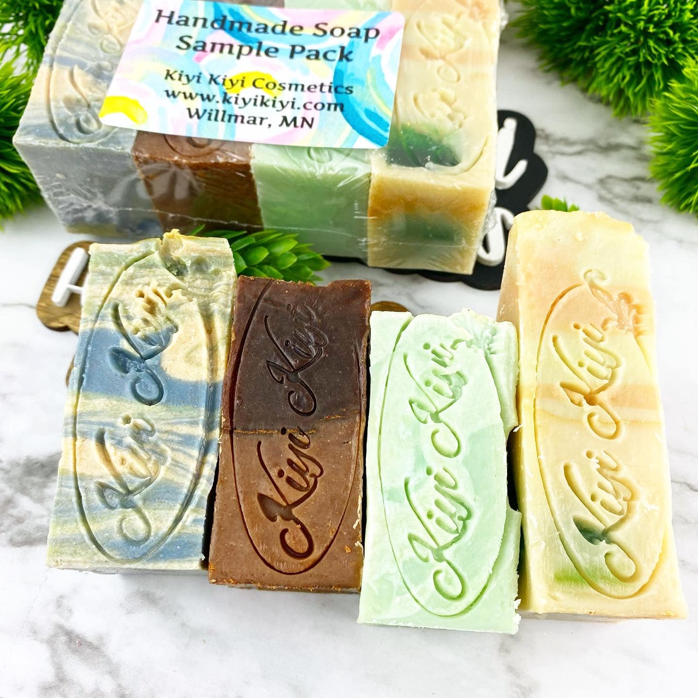 Mini Soap Sample Pack: Winter Favorites - Vanilla Gingerbread, Over the River, Winter Buster, Sparkling Spruce